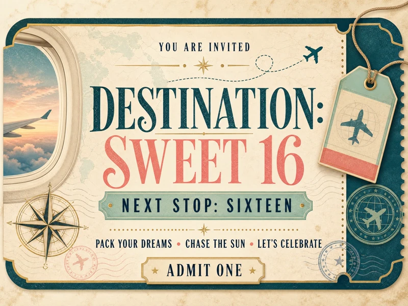 Traveling to Sweet 16 — Sweet 16, Travel, Ticket, Destination
