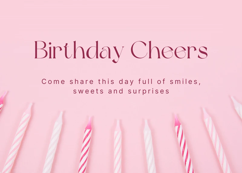 Birthday Cheers — Pink, Candles, Sweet