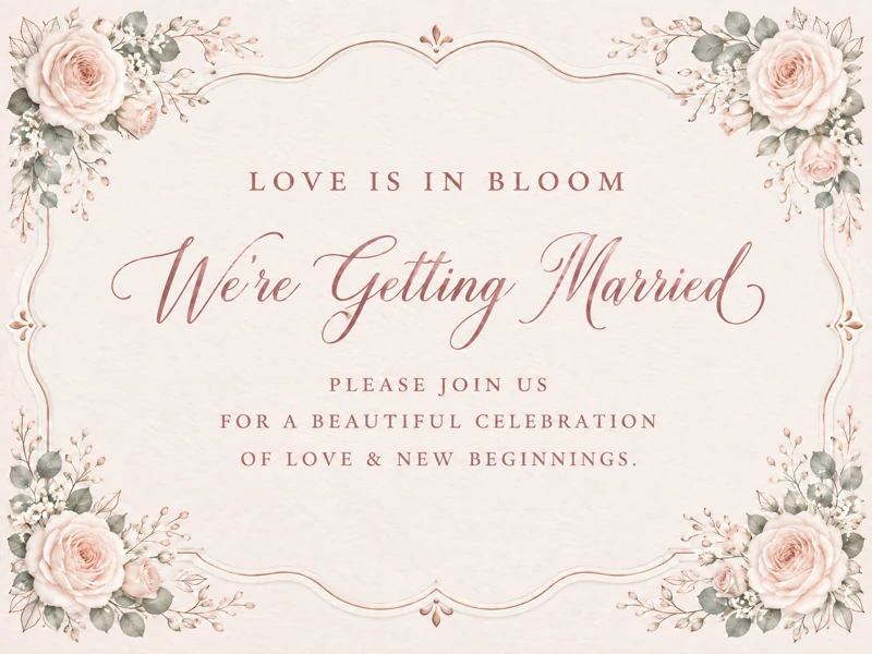 Love In Bloom — Wedding Invitation, Traditional, Classic, Roses, Floral