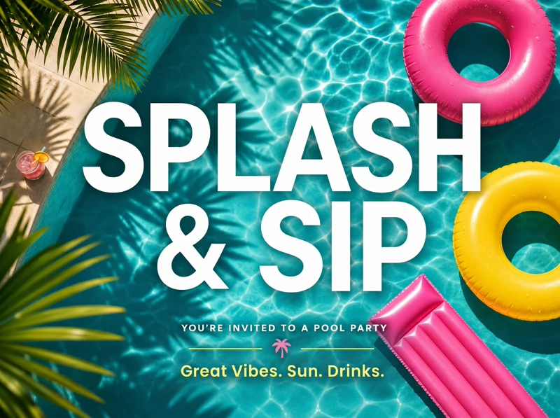 Splash & Sip — Pool Party, Pool Float, Summer