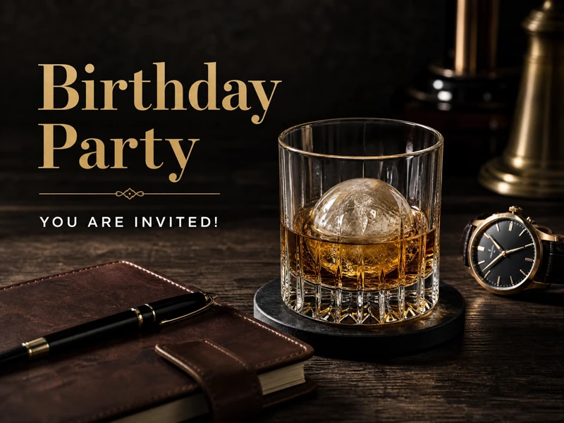 Scotch & Whiskey — Man's Birthday Invitation, Watch, Scotch, Whiskey