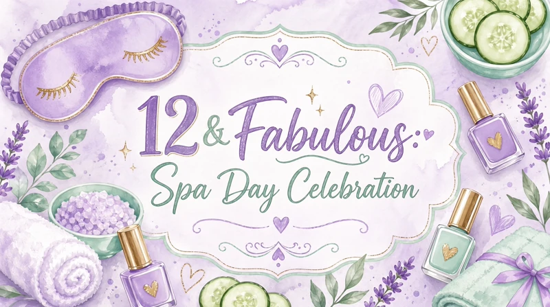 Spa Time — 12th Birthday, Spa Birthday, Sleepover Birthday, Purple, Spa