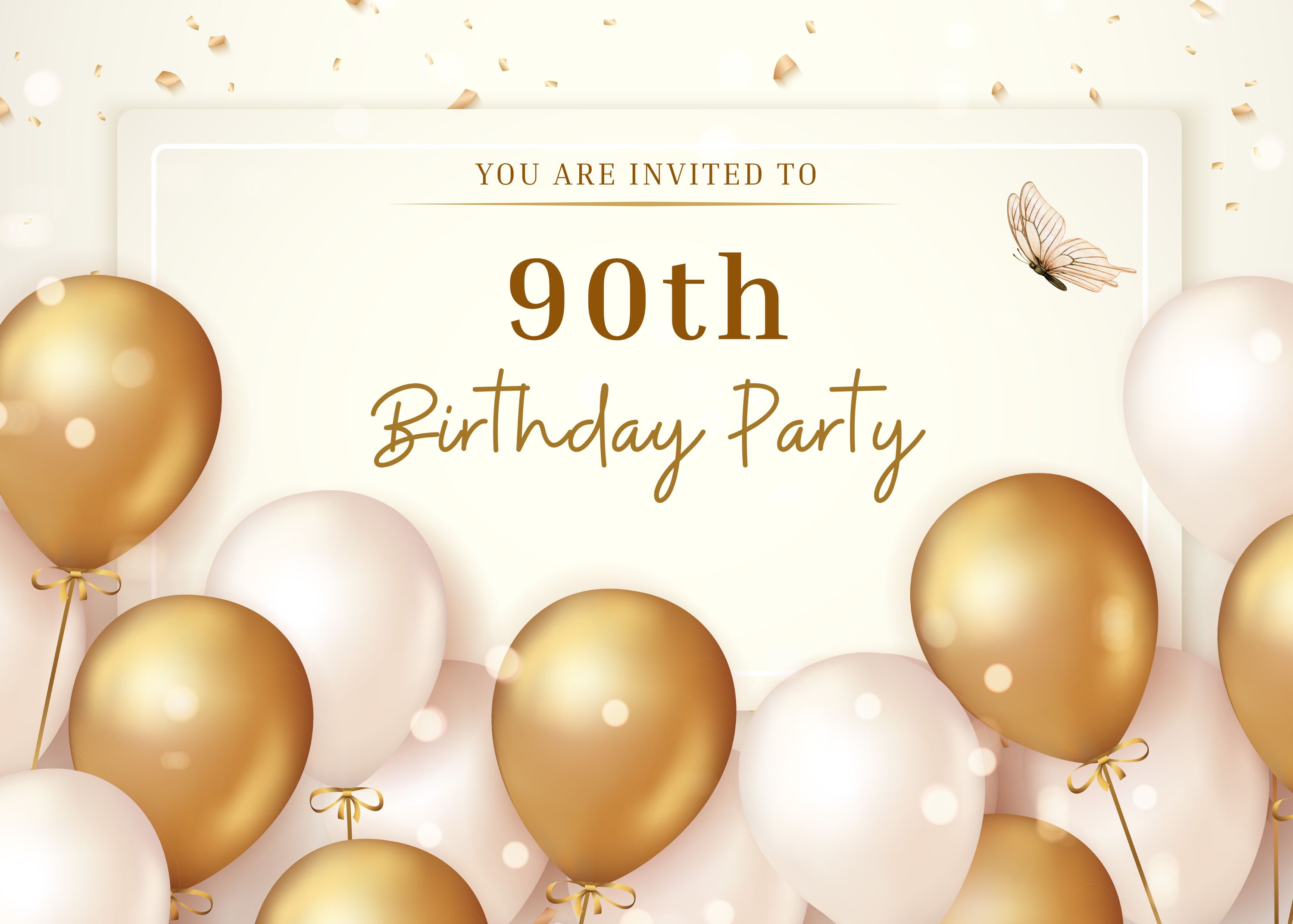Sharing The Joy — 90th Birthday, Balloons, Golden