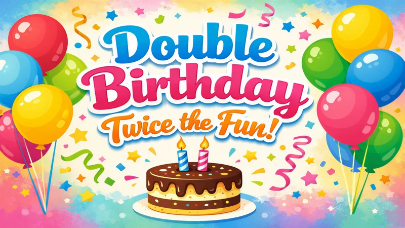 Twice the Fun — Double Birthday, Combined Birthday, 2 Kids, Joint Birthday