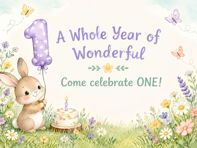 Year Of Wonderful — Sweet One, Bunny, First Birthday, 1st Birthday