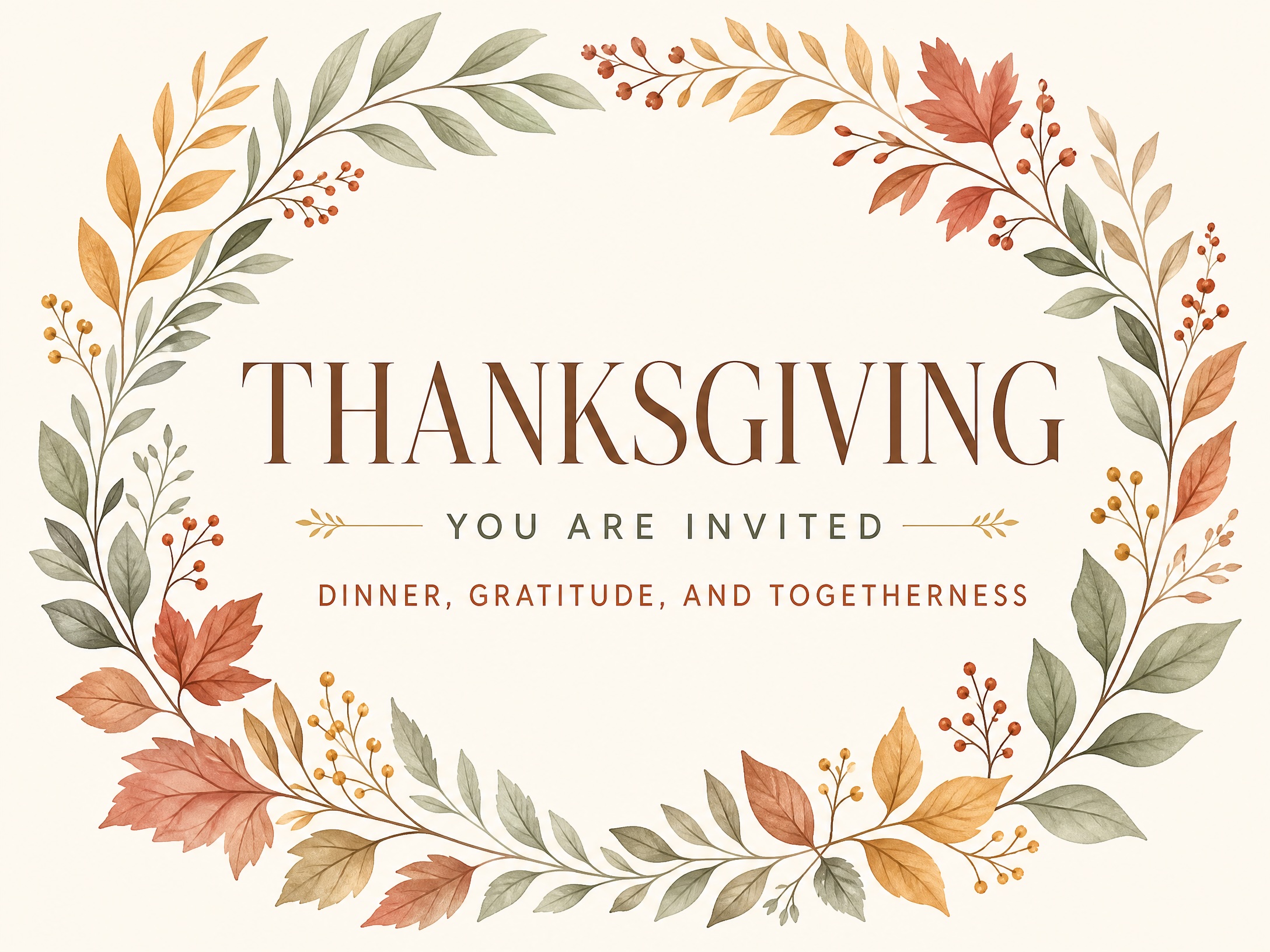 Thanksgiving Invite — Thanksgiving, Floral