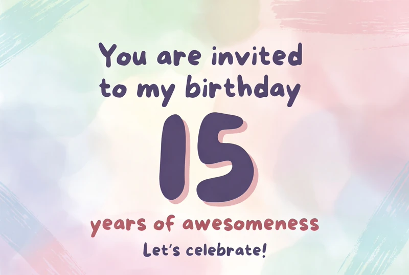 15th Birthday Party — Fifteenth, Watercolors