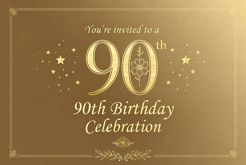 90th Birthday — Ninety, Ninetieth, Gold