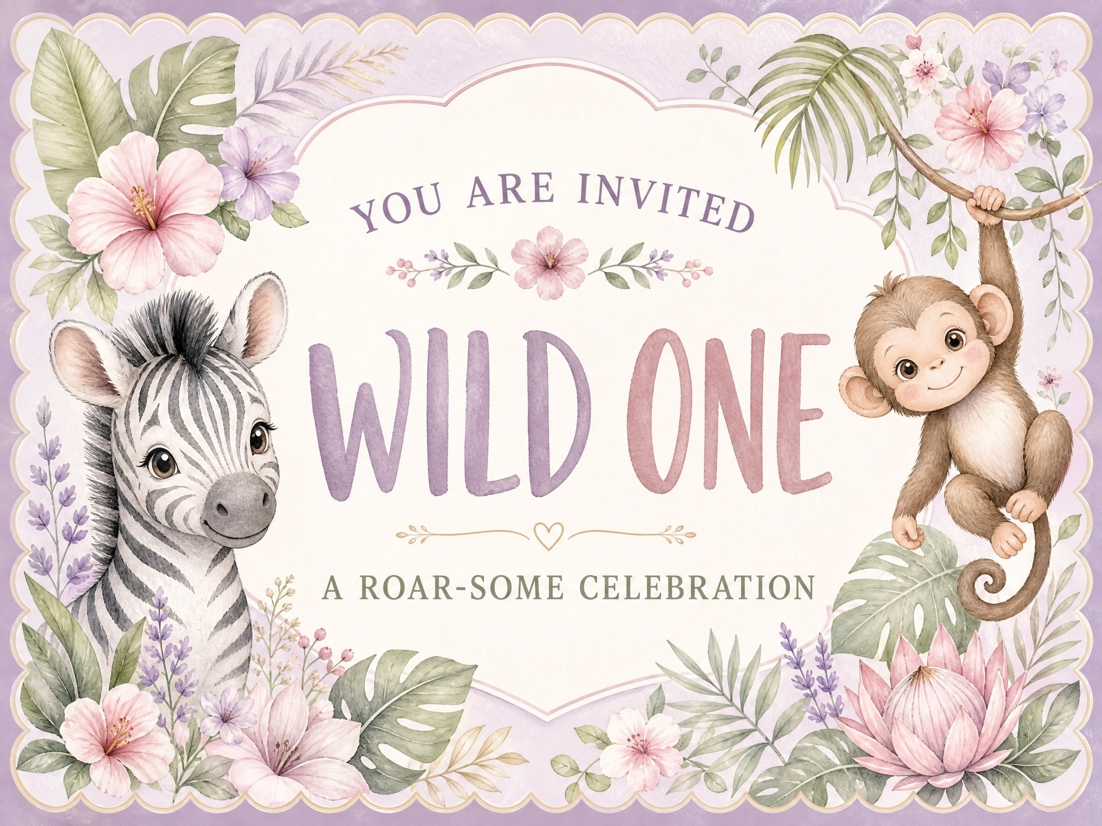 Wild One Celebration Invitation — First Birthday, Wild One Birthday