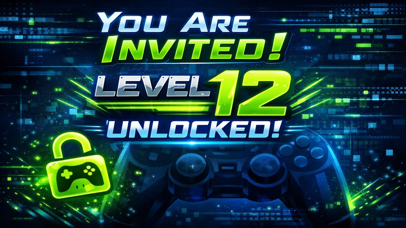 Level 12 Unlocked — 12th Birthday, Twelve, Neon, Gaming, Video Game