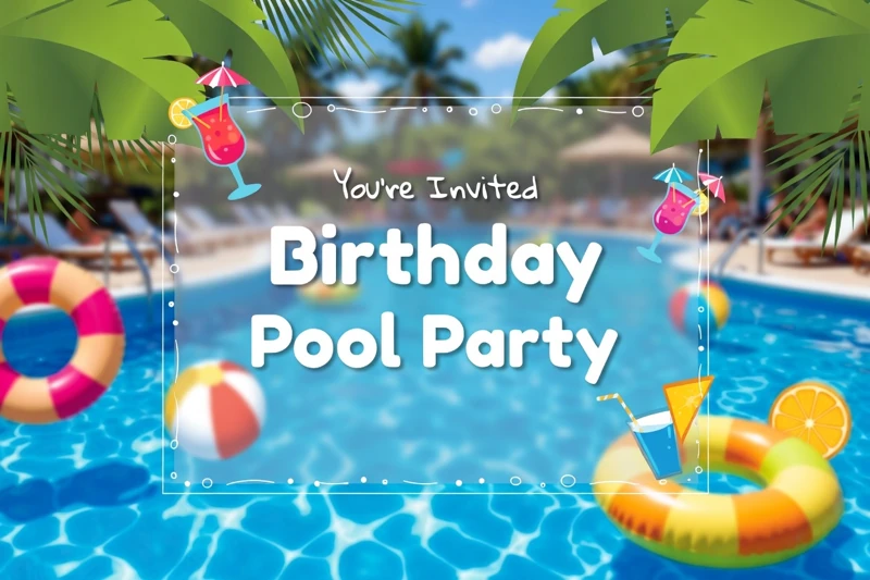 Pool Party Time — Pool Party Birthday, Summer, Birthday Pool Party, Swim