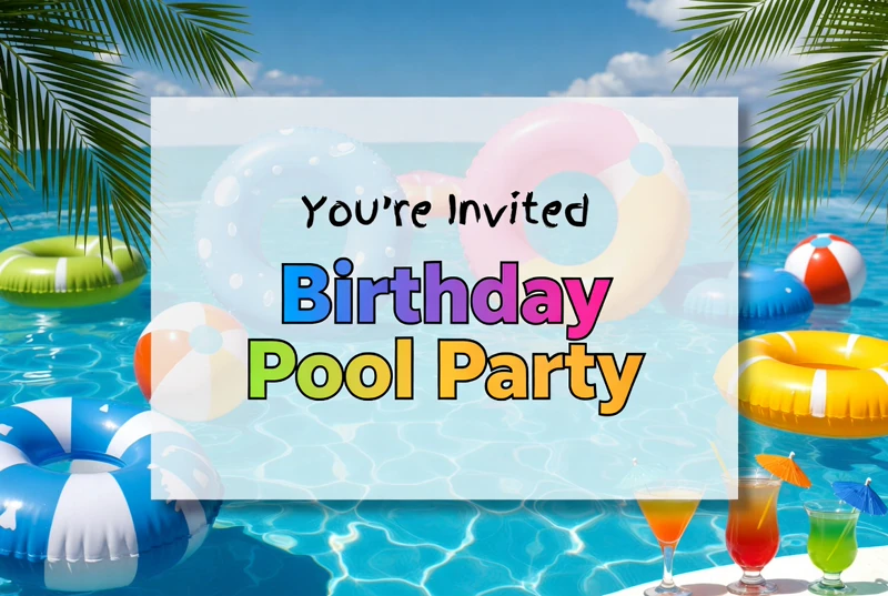 Rainbow Pool — Pool Party Birthday, Summer, Swim