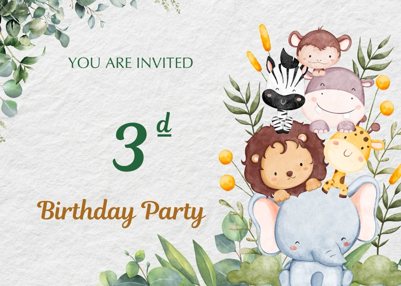 Animals and Fun — 3d Birthday Party, Zoo, Animals, Third Birthday