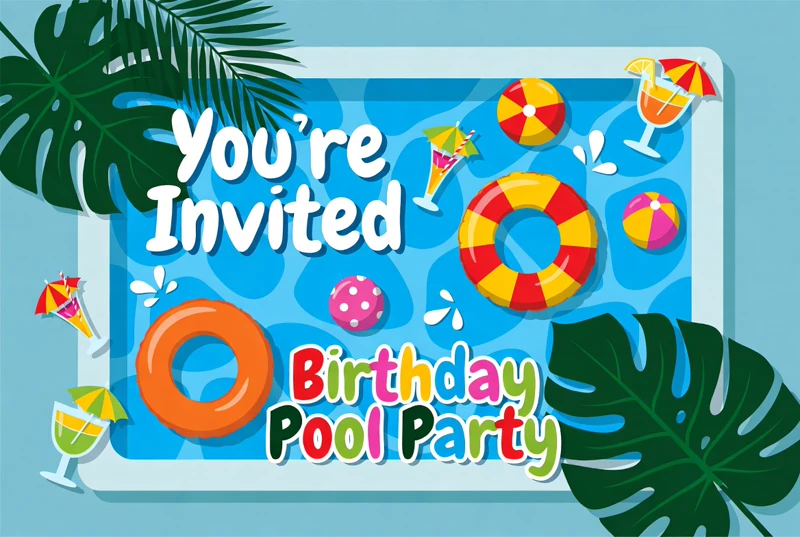 Pool Birthday Invitation — Pool Birthday Party, Pool Party Birthday, Summer, Swim