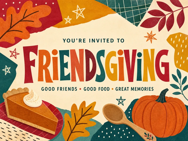 Good Friends — Friendsgiving, Thanksgiving, Pumpkin Pie, Pumpkin, Leaves