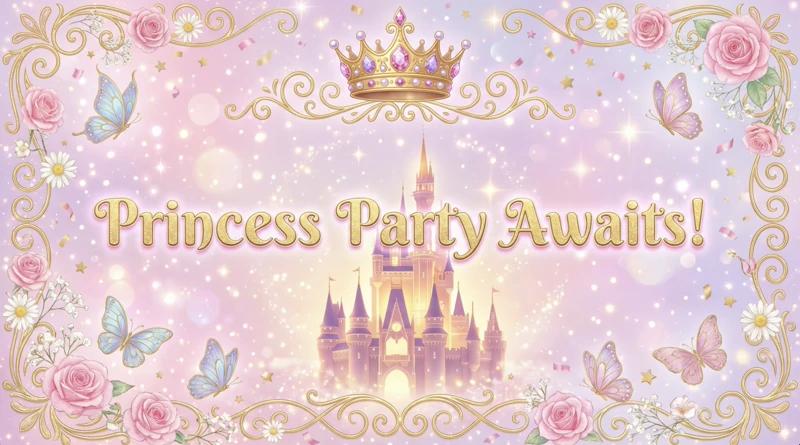 Princess Party Awaits — Princess Birthday, Castle, Magic, Royal, Pink