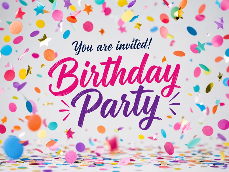 Simply Fun — Birthday Invitation, Confetti