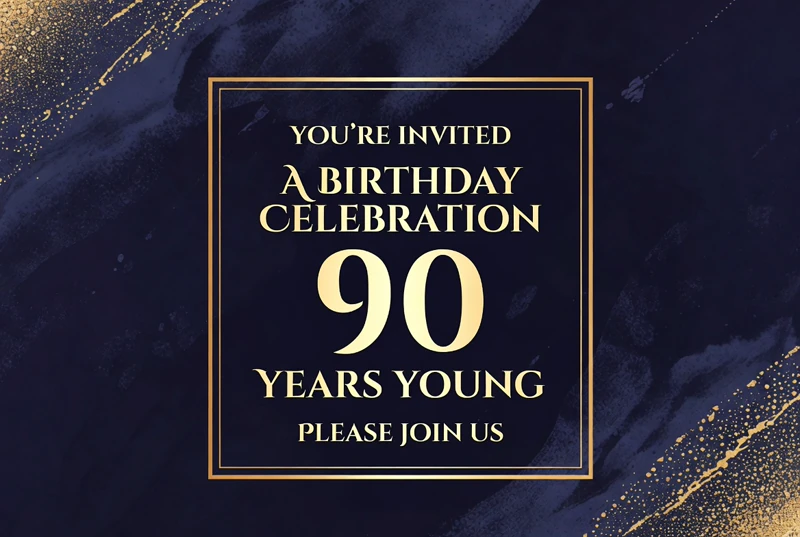 Always Young — 90th Birthday, Ninety, Ninetieth