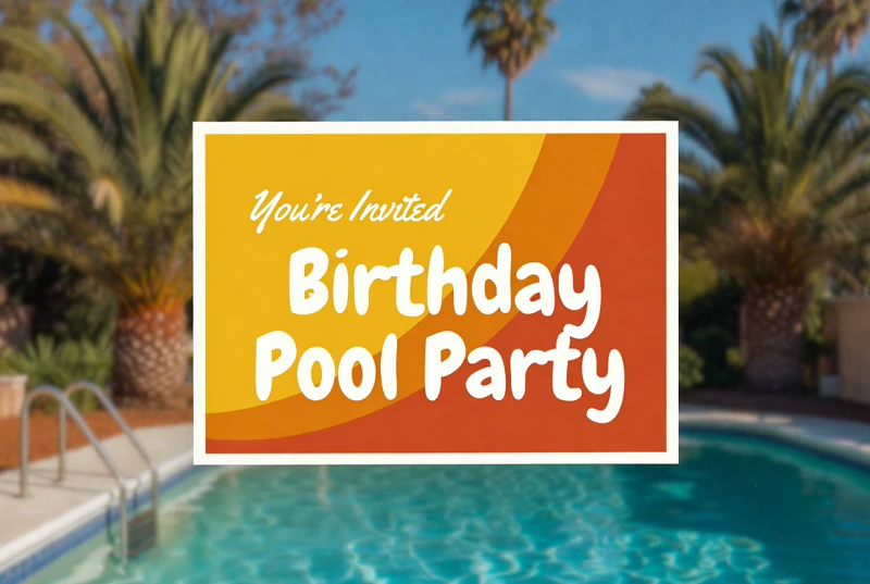 Birthday Swim — Pool Party Birthday, Summer, Swim, Palm Trees