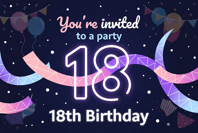 18th Celebration — 18th Birthday, Neon