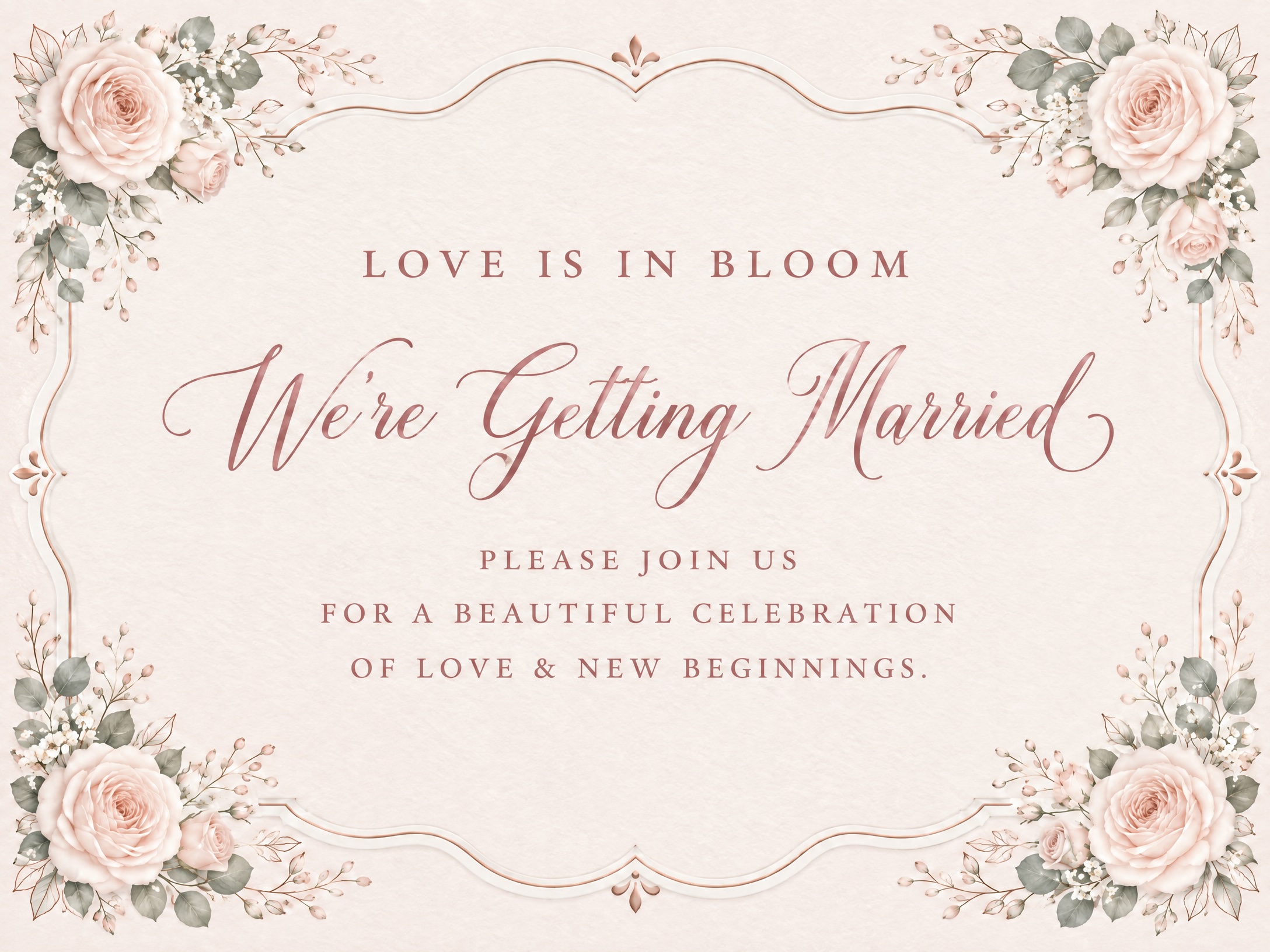 Love In Bloom — Wedding Invitation, Traditional, Classic, Roses, Floral