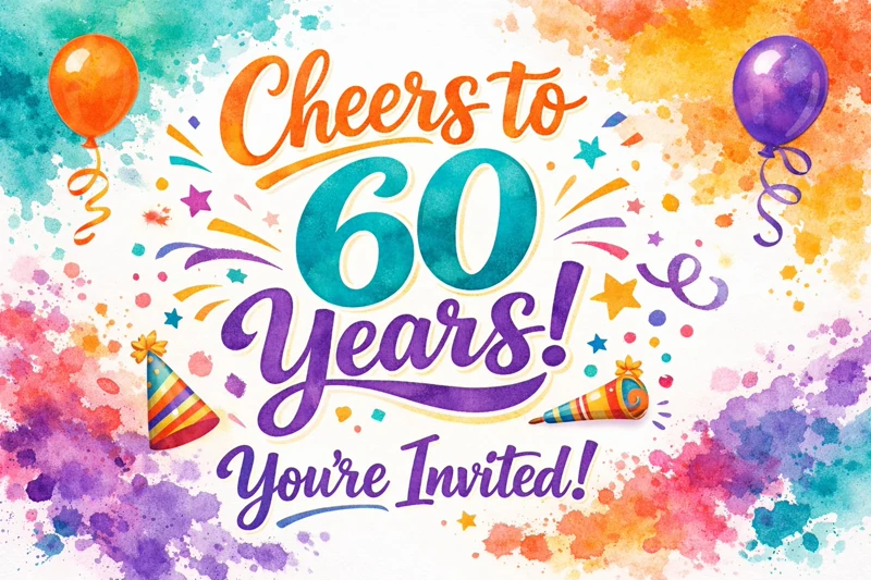 Cheers to 60 Years — 60th Birthday, Sixty, Sixtieth