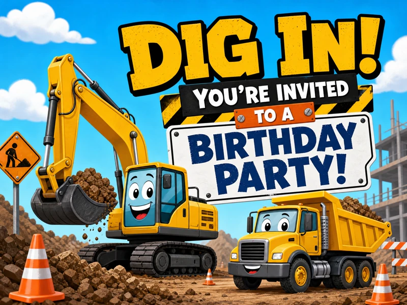 Dig In! — Construction birthday, Digger