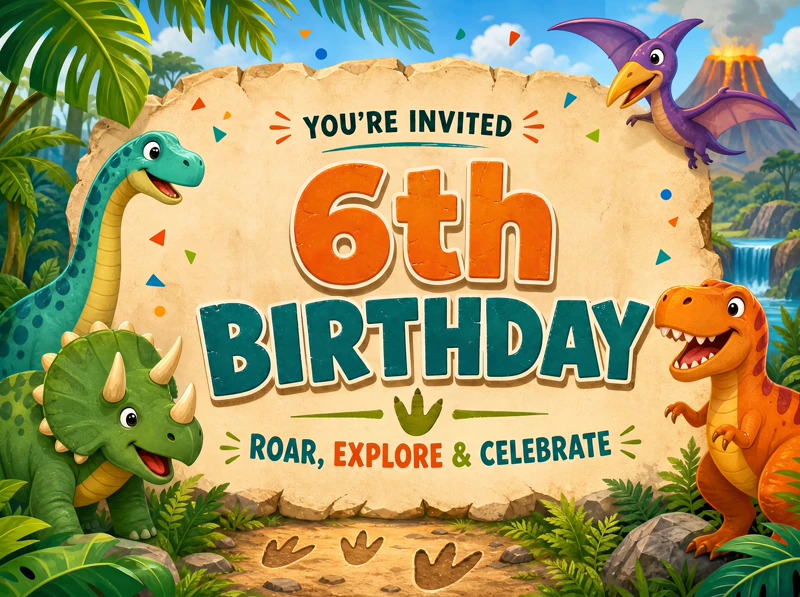 Roar, Explore and Celebrate — Dinosaur Birthday, 6th Birthday, Dinosaurs, T-Rex
