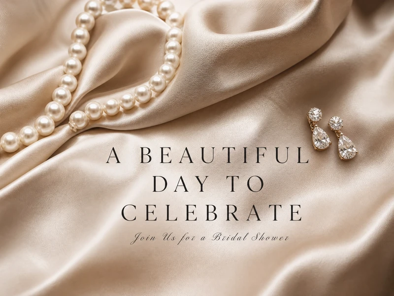 A Day To Celebrate The Bride — Bridal Shower, Pearls, Bridal Shower Invitation