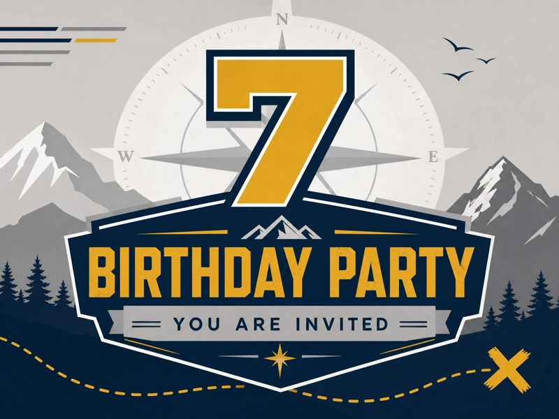 Boy Scouts 7th — 7th Birthday, Mountain, Compass, Adventure