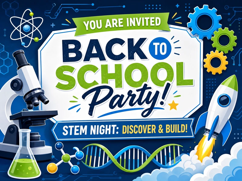 Back To School STEM Night — STEM, Back To School Party, Invitation