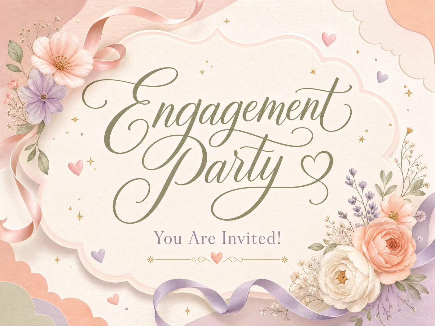 Soft Pastels — Engagement Party, Pink, Purple, Pastel, Floral