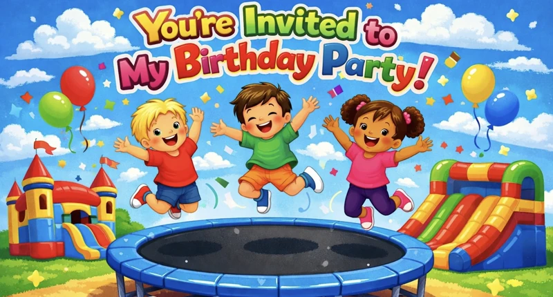 Jump Into My Birthday — Bounce House Birthday, Jumping, Trampoline Park Birthday