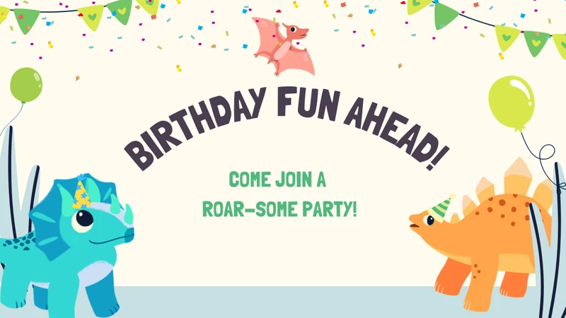 Dinosaur Fun — Dinosaur Birthday, Stegosaurus, Triceratops, Pterodactyl
