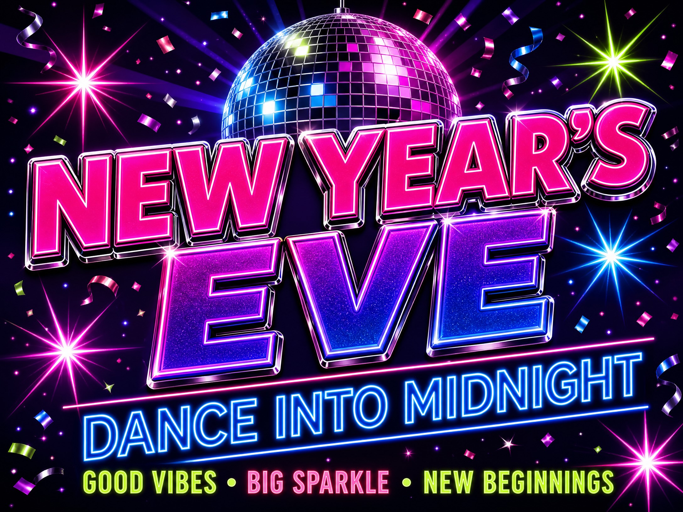 New Year And Neon — New Years Eve Party, Neon, Lights