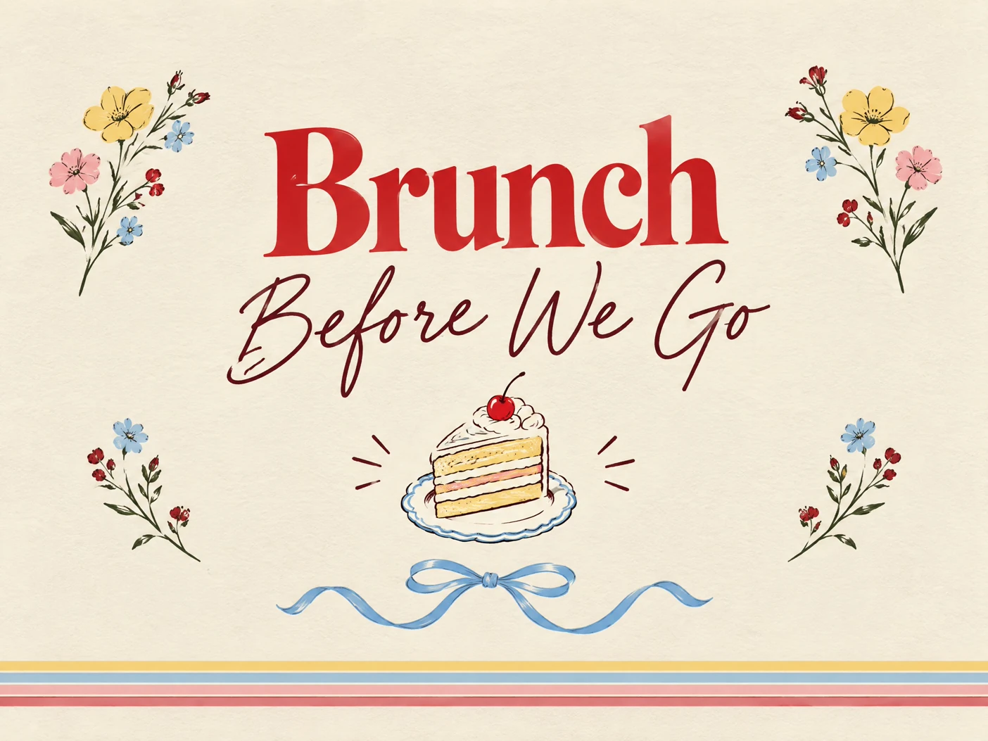 Brunch Before We Go — Farewell Brunch, Wedding Farewell Brunch, Retro