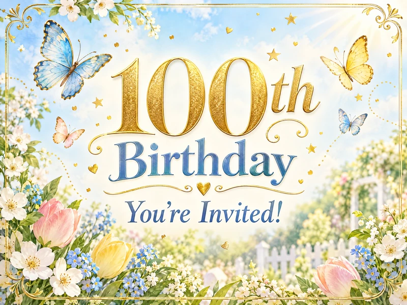100 Blooms — 100th Birthday, Meadow, Butterflies, Flowers