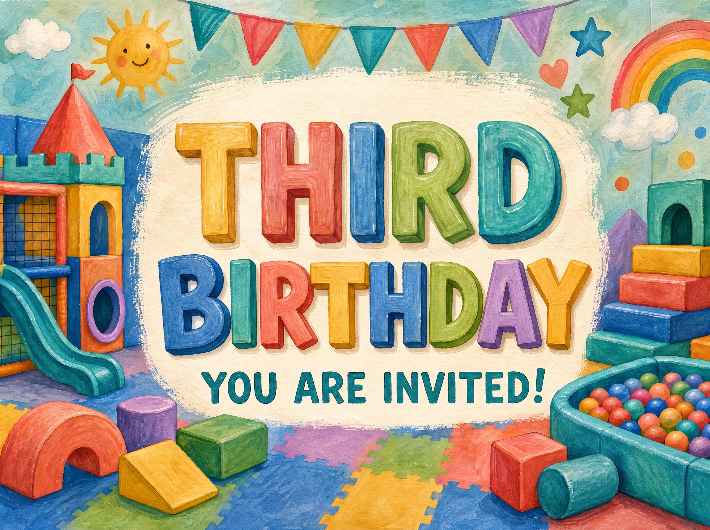 Third Birthday Fun — 3d Birthday, Third Birthday, Indoor Playroom