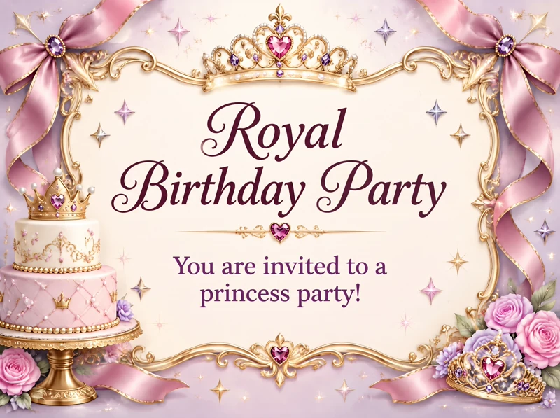 Royal Birthday Party — Princess Birthday, Cake, Crown, Queen, Purple