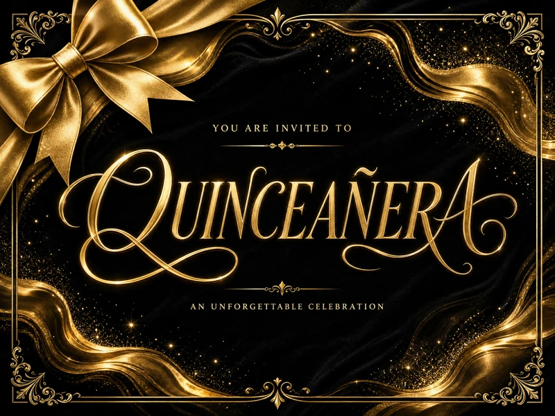Black And Gold — Quinceanera, Celebration, Bow
