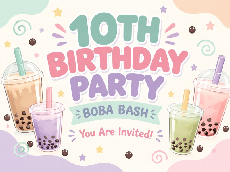 Boba Bash — 10th Birthday, Boba Tea, Milk Tea, Boba Birthday