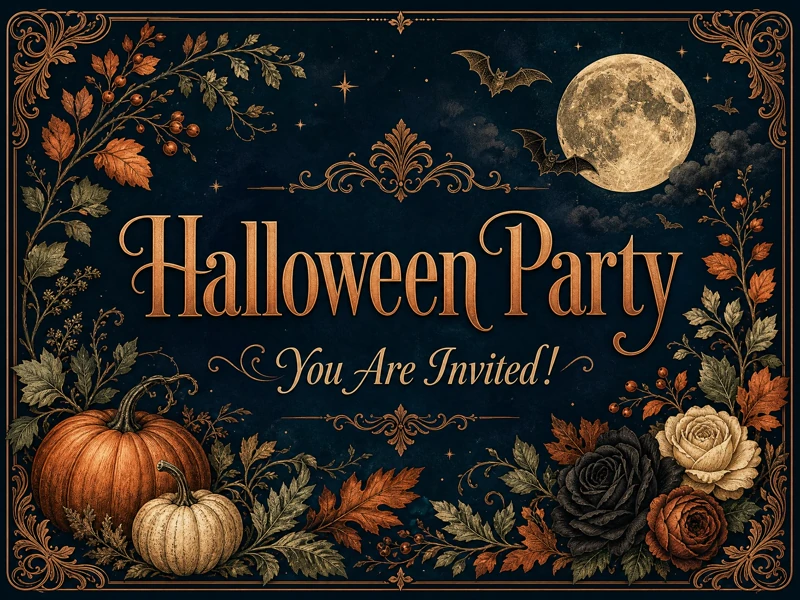 Vintage Halloween — Ornate, Halloween Party, Vintage, Moon, Night