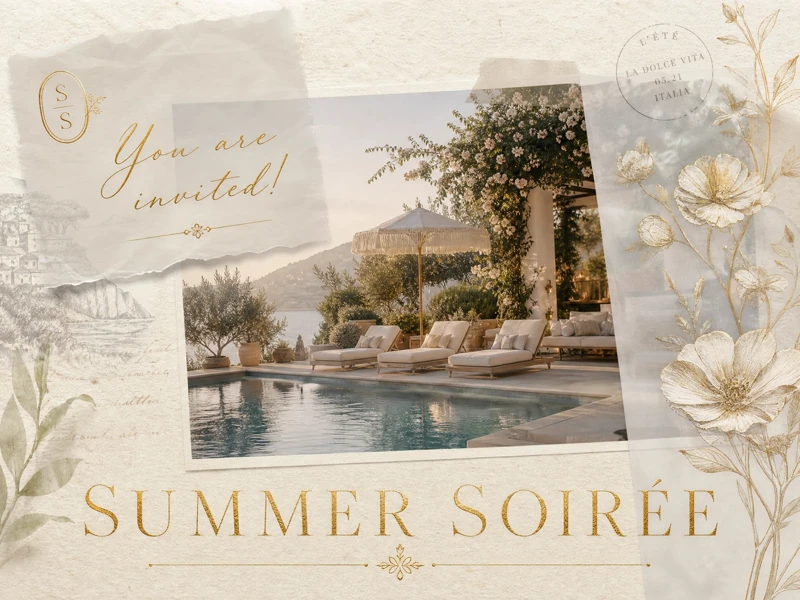 Summer Soiree — Pool Party, Soiree Invitation, Collage