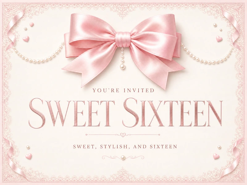 Sweet Coquette — Sweet 16, Soft Pink, Bow, Lace