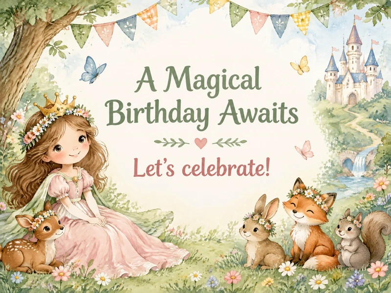 Princess Birthday Celebration Awaits — Princess Birthday, Magic Forest, Animals, Fairytale