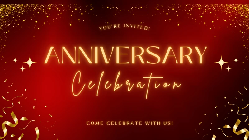 Anniversary Celebration — Anniversary, Red and Gold