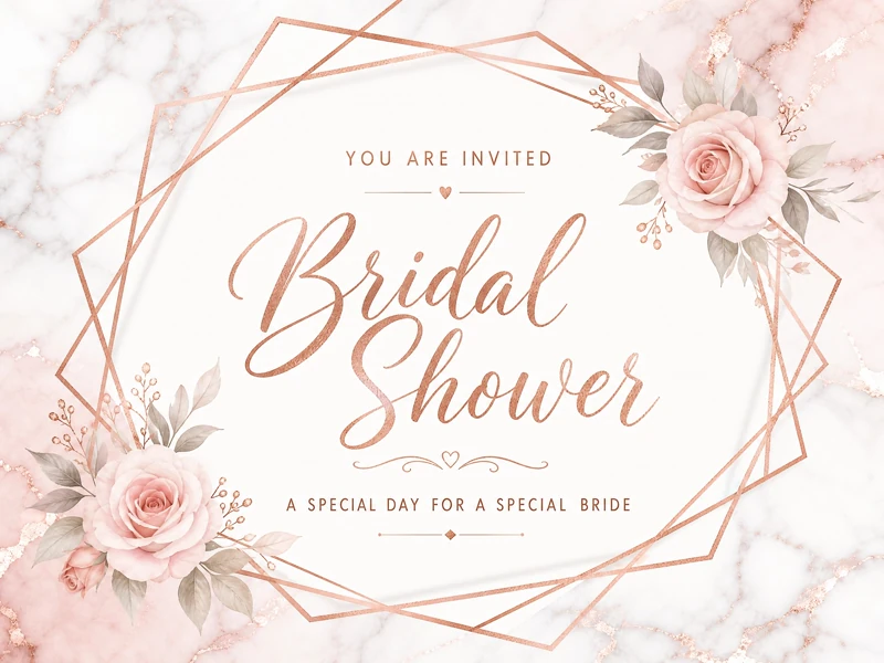 Special Day For a Special Bride — Bridal Shower, Invite, Roses, Floral