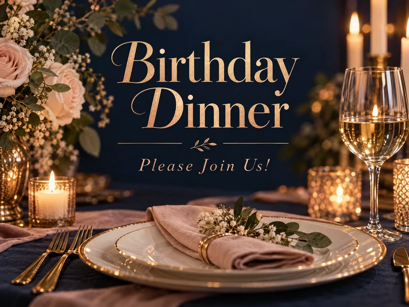 Join Us — Birthday Dinner, Candlelit, Elegant