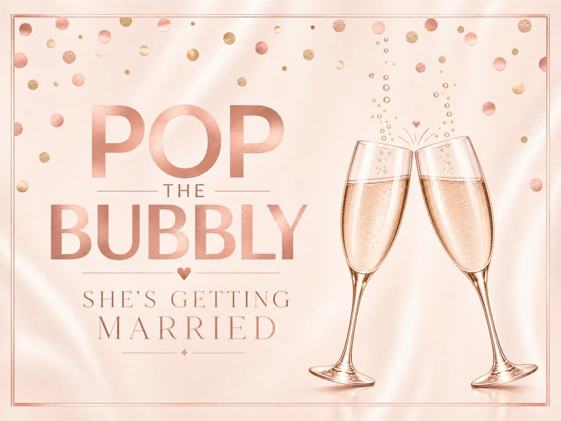 Bridal Shower Glam — Bridal Shower, Pop The Bubbly, Pink, Champagne
