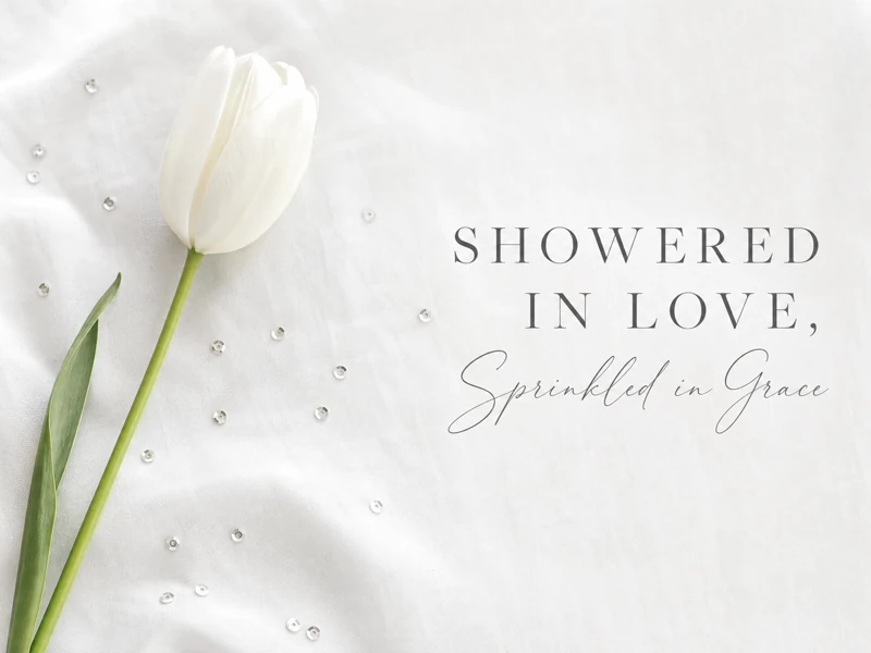 Sprinkled In Grace — Baby Sprinkle, White, Minimalistic, Tulip Flower